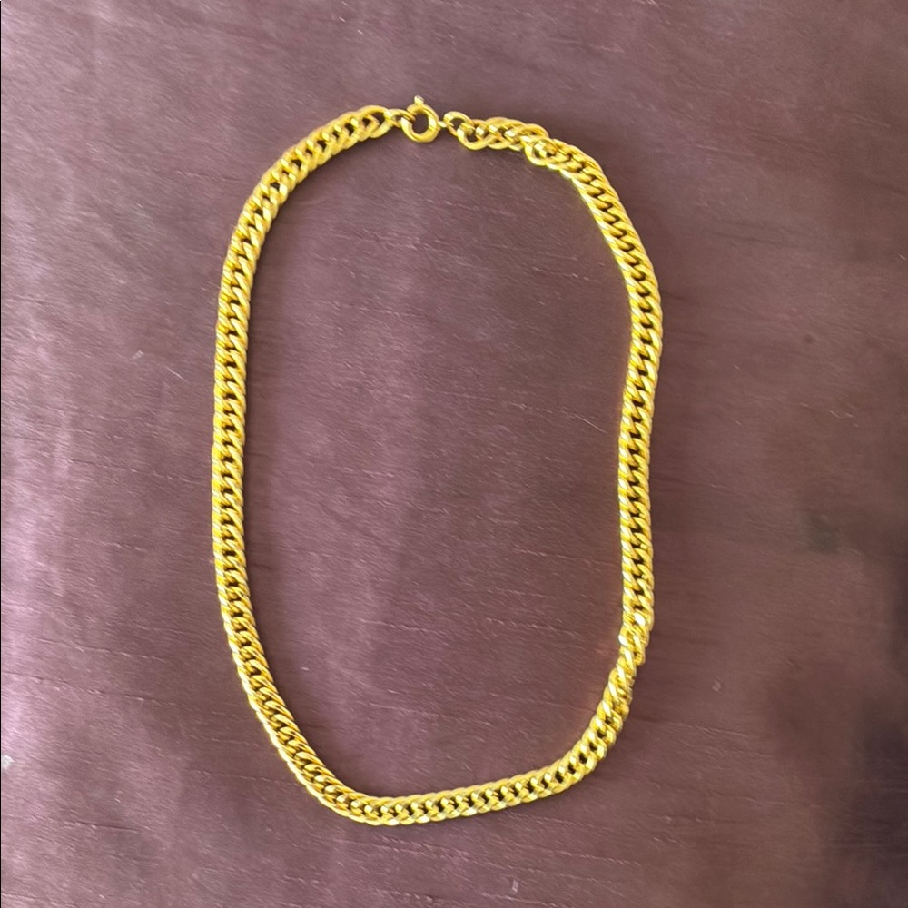 Elegant Gold Metal Chain Necklace 18 inches